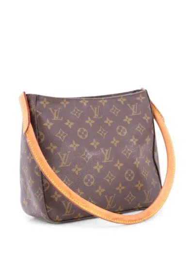 Pre-owned Louis Vuitton Looping Handbag Monogram Canvas Mm Satchel In Brown