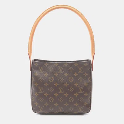 Pre-owned Louis Vuitton Looping Mm Brown Monogram Canvas One Shoulder Bag