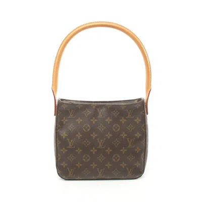 Pre-owned Louis Vuitton Looping Mm Monogram Shoulder Bag Pvc Leather Brown