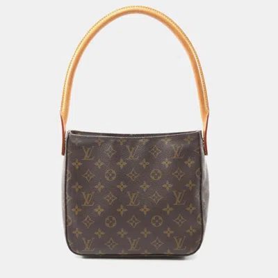 Pre-owned Louis Vuitton Looping Mm One Shoulder Bag Monogram Brown