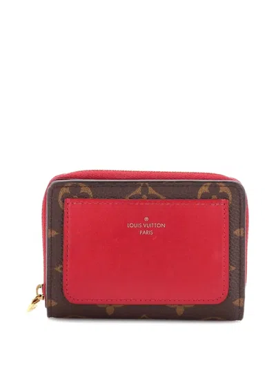 Pre-owned Louis Vuitton Lou Wallet Monogram Canvas With Leather Small Wallets In Red