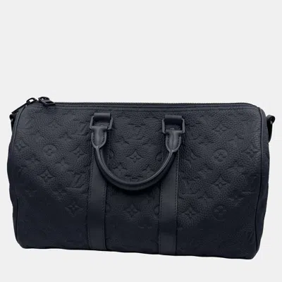Pre-owned Louis Vuitton Louis Black Vuitton Monogram Taurillon Keepall Bandouliere 35 Bag