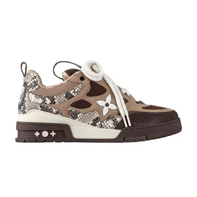 Pre-owned Louis Vuitton Skate Sneaker 'brown Python' | Men's Size 7