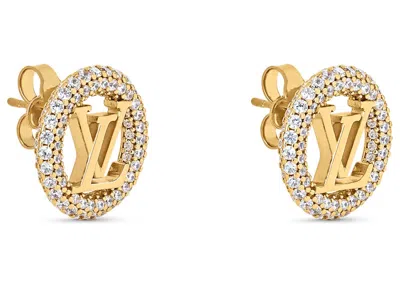 Pre-owned Louis Vuitton Louise By Night Earrings In Gold