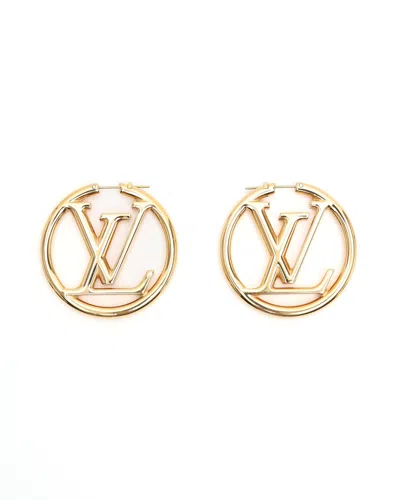 Louis Vuitton Louise Hoop Gm Earrings In Gold