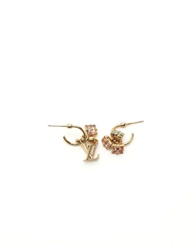 Louis Vuitton Loulougram Hoop Earrings In Gold