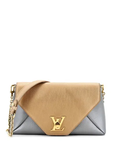 Pre-owned Louis Vuitton Love Note Chain Clutch Leather Crossbody Bag In Gold