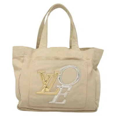 Pre-owned Louis Vuitton Love Tote Canvas Tote Bag () In Sand