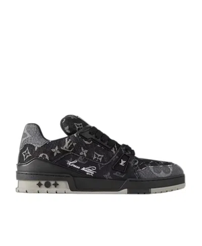 Pre-owned Louis Vuitton Low-cut Skate Shoes With Front Lace In Black