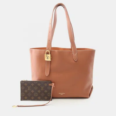 Pre-owned Louis Vuitton Low Key Cabas Mm Cognac Brown Leather Shoulder Bag
