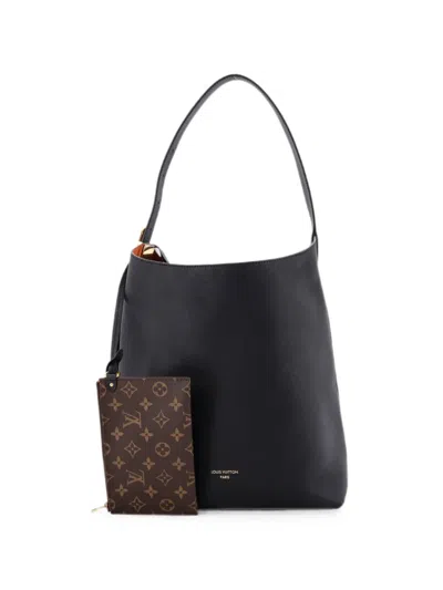 Pre-owned Louis Vuitton Low Key Calfskin Mm Hobo Bag In Black
