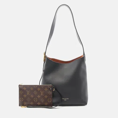 Pre-owned Louis Vuitton Low Key Hobo Pm Shoulder Bag Leather Noir In Black