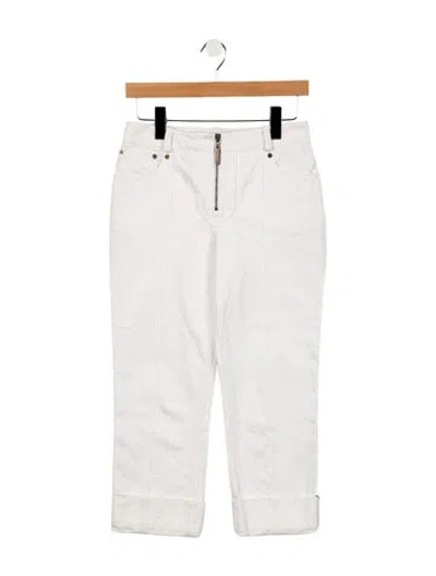 Pre-owned Louis Vuitton Low-rise Straight Leg Jeans In White