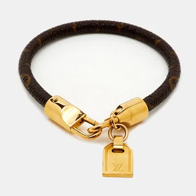 Pre-owned Louis Vuitton Luck It Brown Monogram Canvas Bracelet