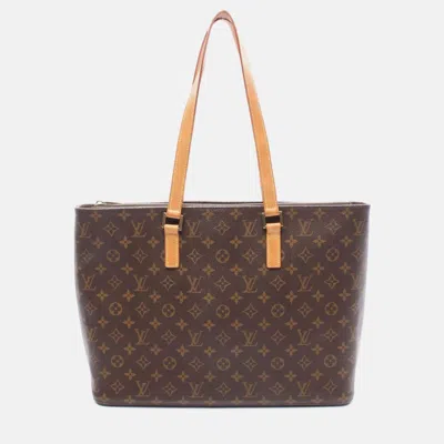 Pre-owned Louis Vuitton Luco Shoulder Tote Bag M51155 Monogram Canvas Leather Used Women In Brown