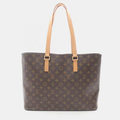Pre-owned Louis Vuitton Luco Shoulder Tote Bag Monogram Canvas In Brown