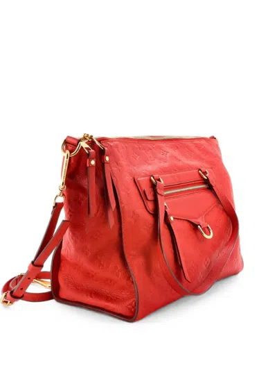Pre-owned Louis Vuitton Lumineuse Handbag Monogram Empreinte Leather Pm Tote Bag In Orange