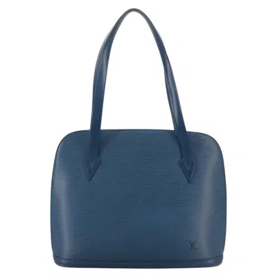 Pre-owned Louis Vuitton Lussac Blue Leather Shoulder Bag ()
