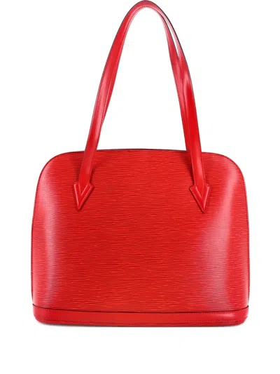 Pre-owned Louis Vuitton Lussac Handbag Epi Leather Shoulder Bag In Red