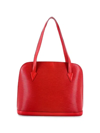 Pre-owned Louis Vuitton Lussac Handbag Epi Leather Shoulder Bag In Red