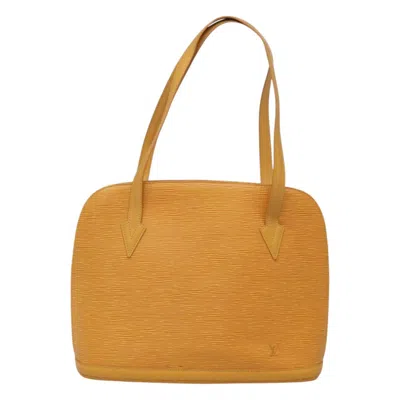 Pre-owned Louis Vuitton Lussac Yellow Leather Shoulder Bag ()