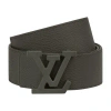 Louis Vuitton Lv Aerogram 35mm Reversible Belt In Black
