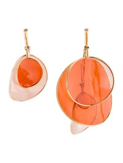 Pre-owned Louis Vuitton Lv & Chips Drop Earrings In Orange