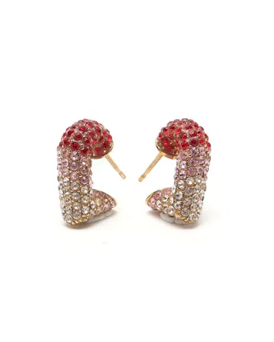 Louis Vuitton Lv & V Hearts Rhinestone Earrings In Multicolour