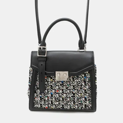 Pre-owned Louis Vuitton Lv Arc Gray/black Tweed Leather Pm Bag