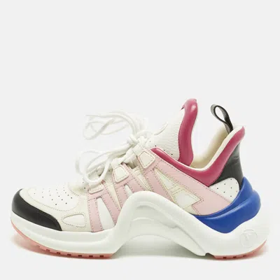 Pre-owned Louis Vuitton Lv Archlight Size 38.5 Multicolor Leather And Suede Low Top Sneakers