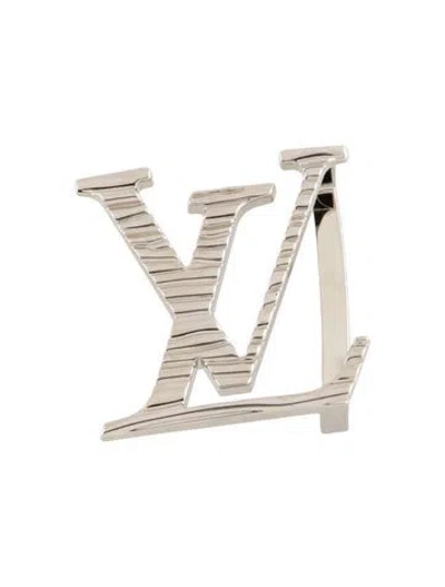 Pre-owned Louis Vuitton Lv Belt Buckle In Silver