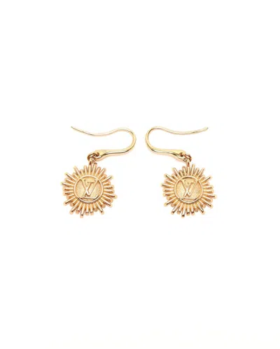 Pre-owned Louis Vuitton Lv Bouquet De Reuil Dangling Earrings In Gold