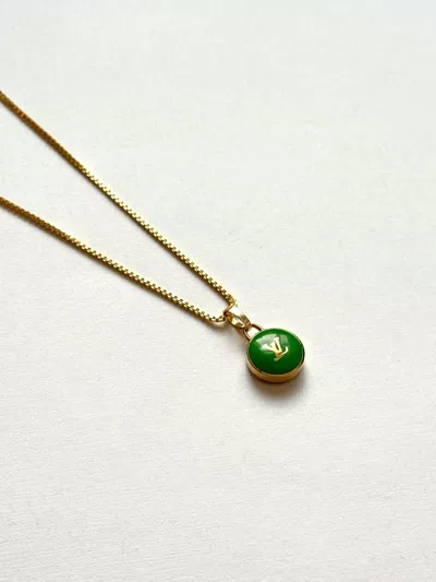 Pre-owned Louis Vuitton Lv Charm Pendant On Chain/necklace In Green