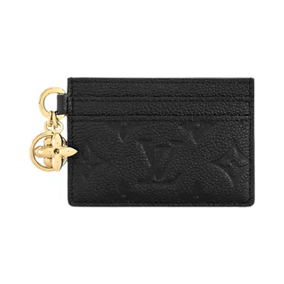 Pre-owned Louis Vuitton Lv Charms Card Holder 'black Monogram Embossed Empreinte Cowhide Leather' | Women's Si