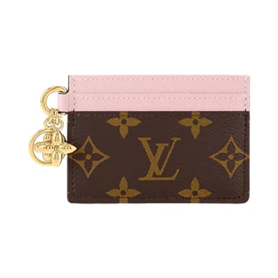 Pre-owned Louis Vuitton Lv Charms Card Holder 'brown Monogram Canvas/rose Ballerine Pink' | Women's Size Onesi