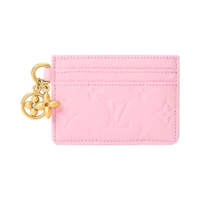 Pre-owned Louis Vuitton Lv Charms Card Holder 'confetti Pink Monogram Embossed Empreinte Cowhide Leather' | Wo