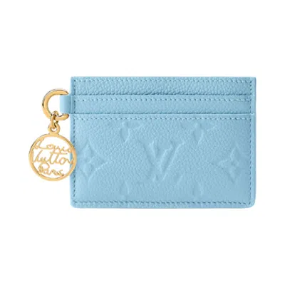 Pre-owned Louis Vuitton Lv Charms Card Holder 'grape Blue Monogram Embossed Empreinte Cowhide Leather' | Women