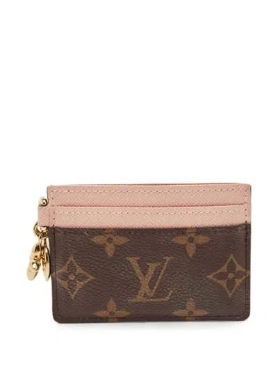 Pre-owned Louis Vuitton Lv Charms Monogram Card Holder In Brown