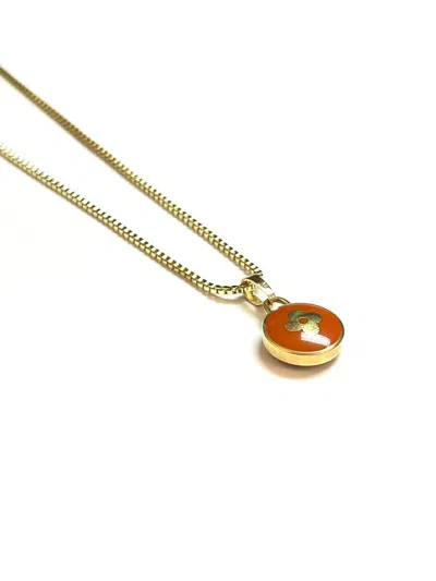 Pre-owned Louis Vuitton Lv Clover Charm Pendant On Chain/necklace In Orange