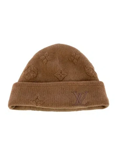 Pre-owned Louis Vuitton Lv Crush Monogram Beanie In Neutral