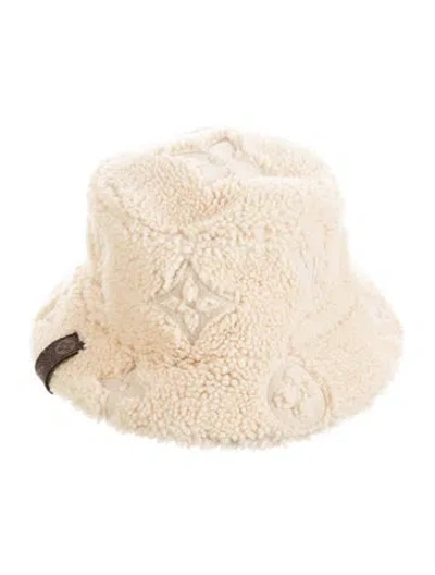 Pre-owned Louis Vuitton Lv Curly Embroidered Bucket Hat In Neutral