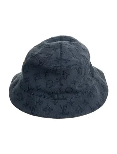 Pre-owned Louis Vuitton Lv Denim Bucket Hat In Blue