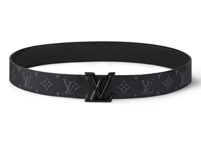 Pre-owned Louis Vuitton Lv Dimension 40mm Reversible Belt In Eclipse