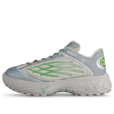 Pre-owned Louis Vuitton Lv Discovery Lace Up Sneakers 'grey Green'