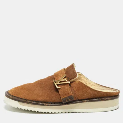 Pre-owned Louis Vuitton Lv Easy Size 42 Brown Suede Mules