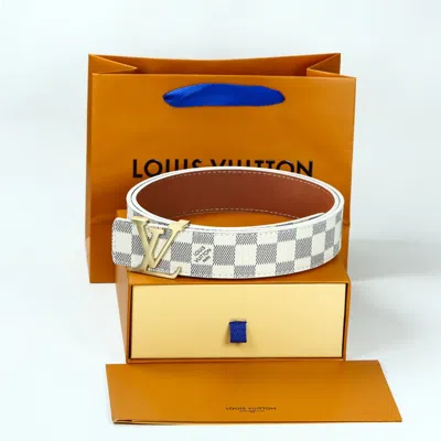 Pre-owned Louis Vuitton Lv Eclipse Belt- 40 Inch - White