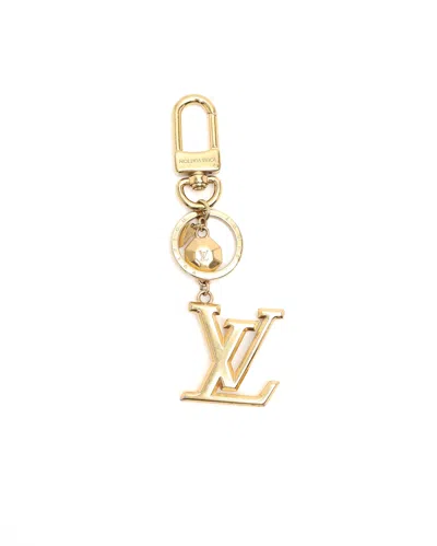 Pre-owned Louis Vuitton Lv Facettes Keychain In Gold