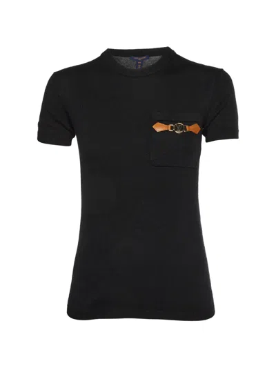 Pre-owned Louis Vuitton Lv Hardware-detail Chest-pocket T-shirt In Black