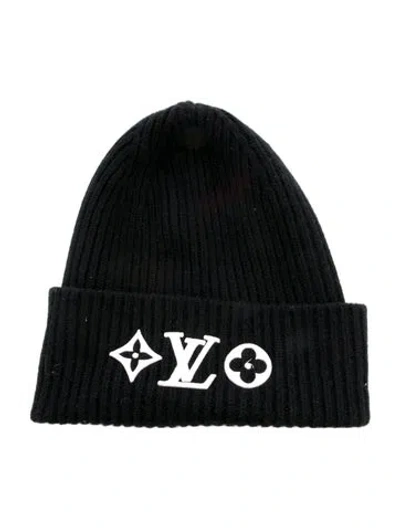 Pre-owned Louis Vuitton Lv Headline Beanie In Black