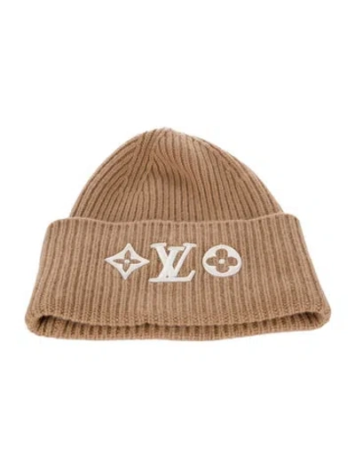 Pre-owned Louis Vuitton Lv Headline Beanie In Brown